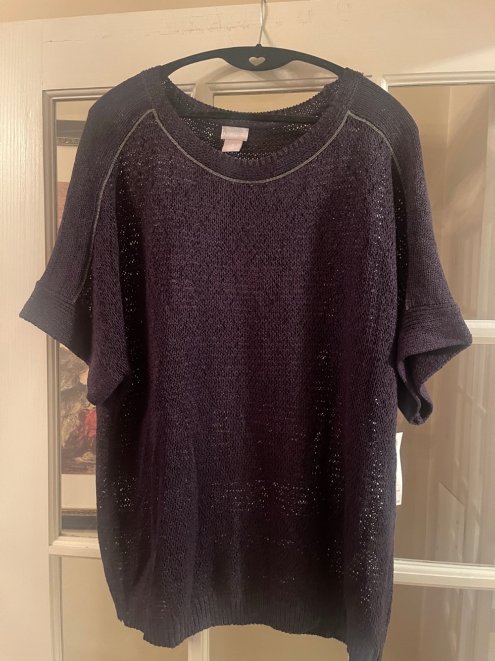 NWT Chico‘s pullover sweater tee in navy in XL